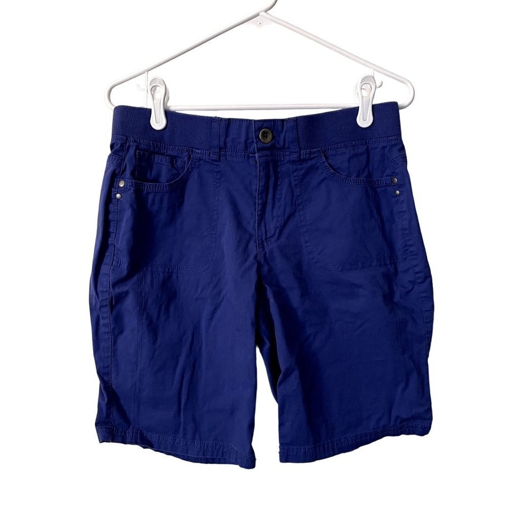Gloria Vanderbilt royal blue modest shorts comfortable pockets summer missy